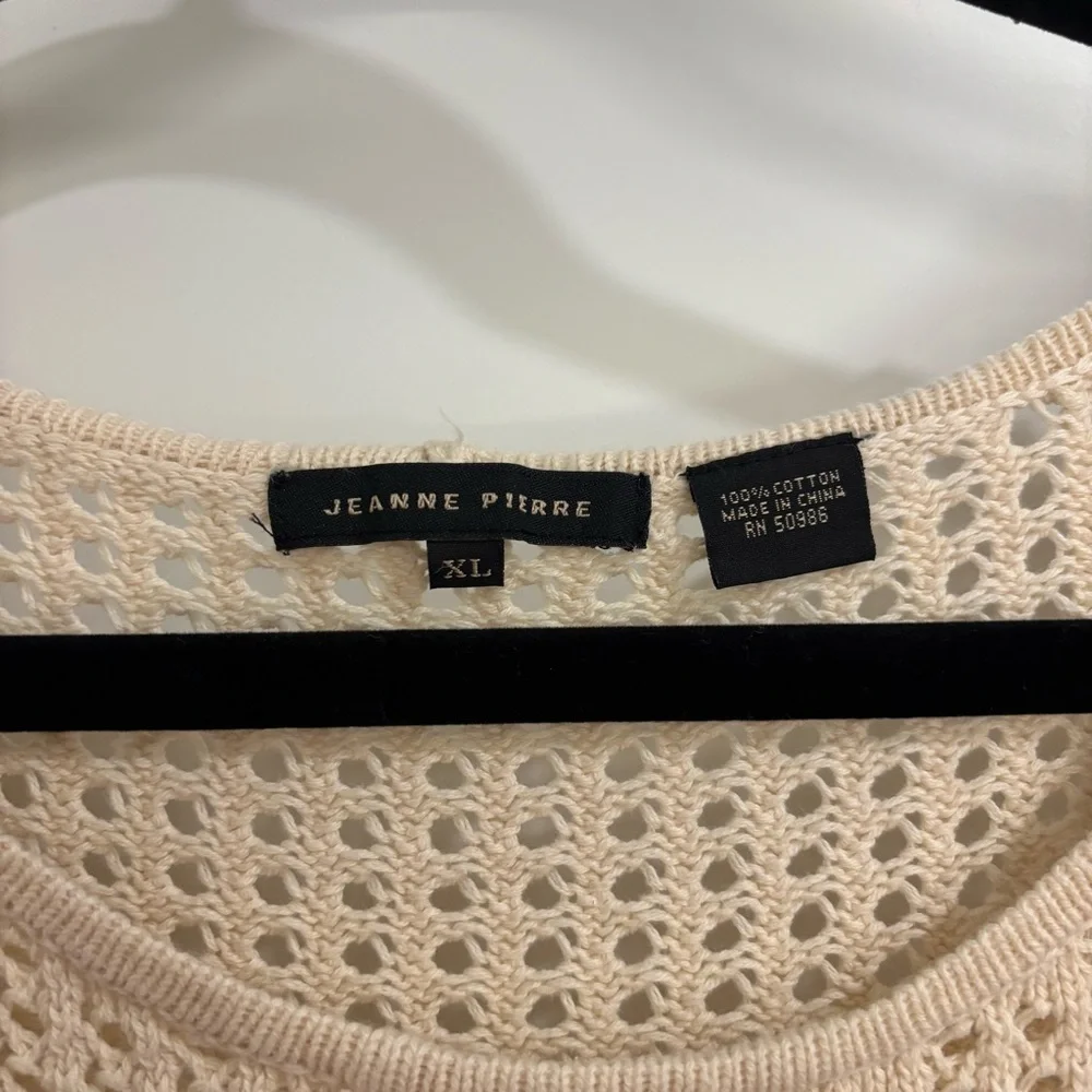Cream Jeanne Pierre cotton knit sweater - Picture 2 of 2